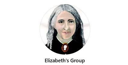 The Elizabeth's Group emblem picturing Elizabeth Wolstenholme Elmy.